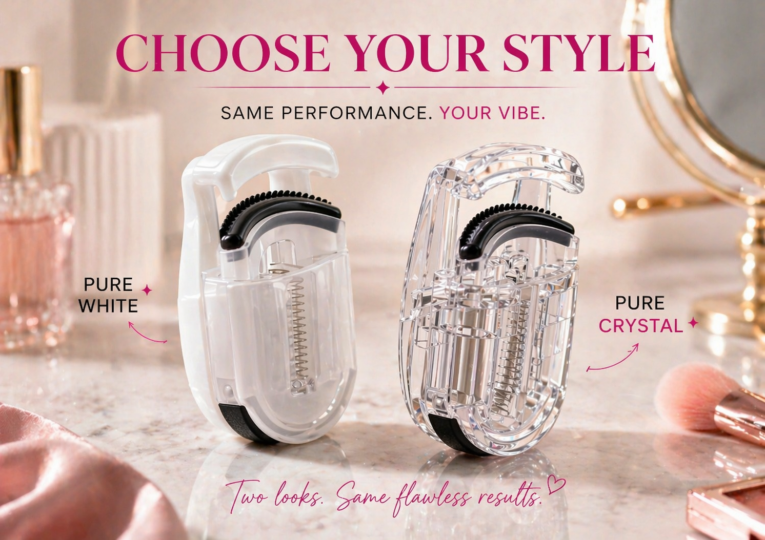 ROTAN Mini Eyelash Curler with Built-In Comb | Travel Lash Tool