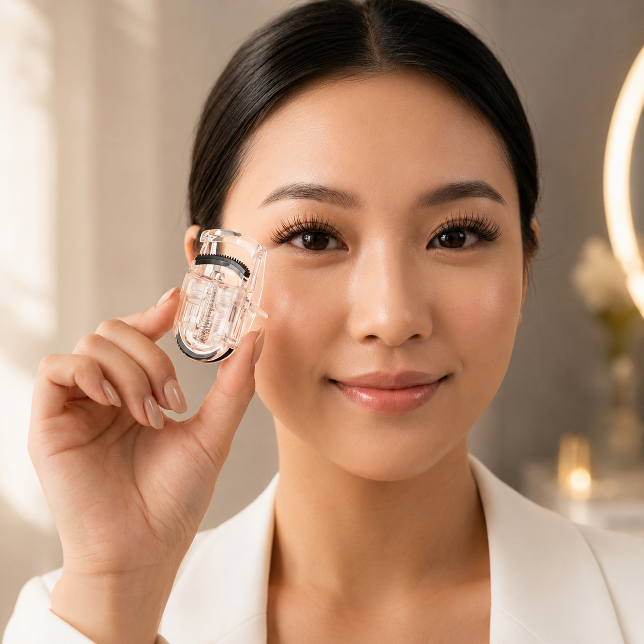 ROTAN Mini Eyelash Curler with Built-In Comb | Travel Lash Tool