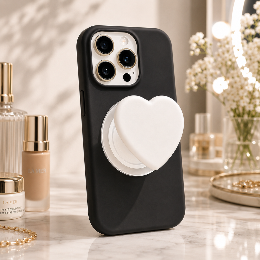 ROTAN Heart MagSafe Phone Grip | Cute Magnetic Phone Grip - Polar White