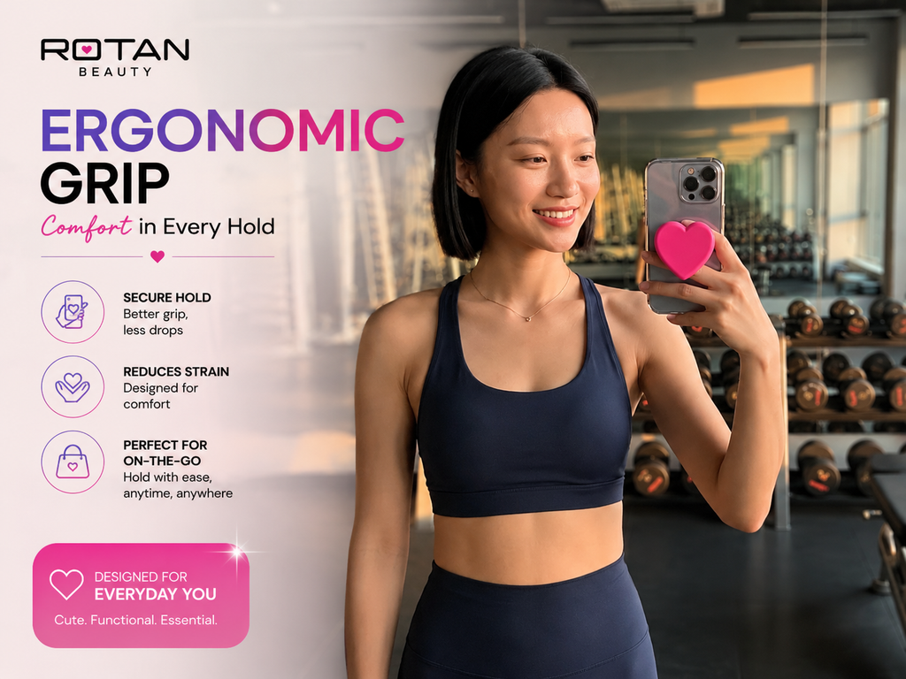 ROTAN Heart MagSafe Phone Grip | Cute Magnetic Phone Grip - Hot Pink