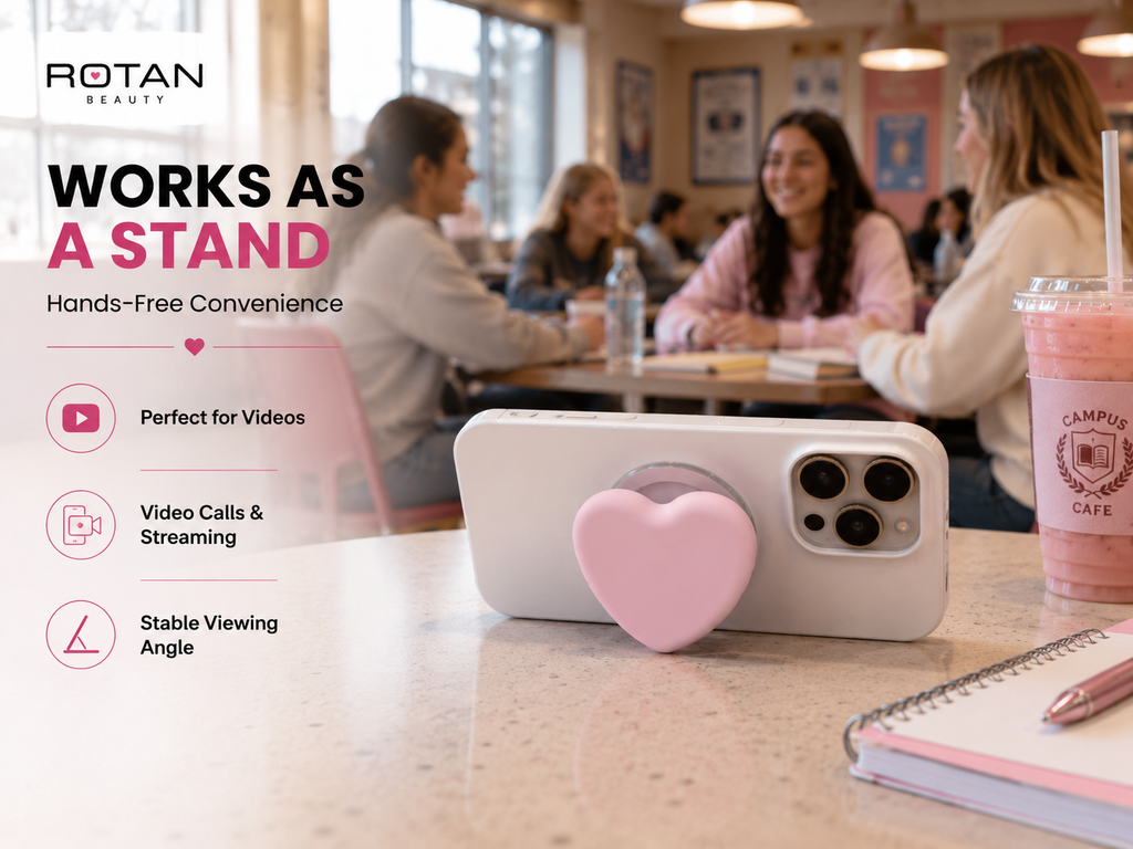 ROTAN Heart MagSafe Phone Grip | Cute Magnetic Phone Grip - Blush Pink