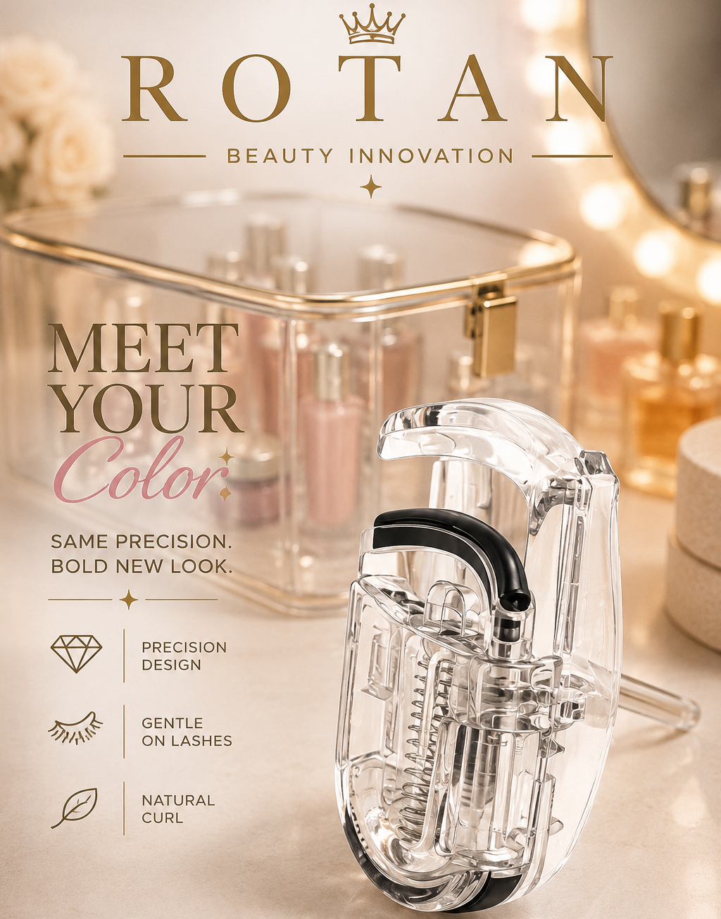 ROTAN Mini Lash Curler — Color Collection | Crystal Clear