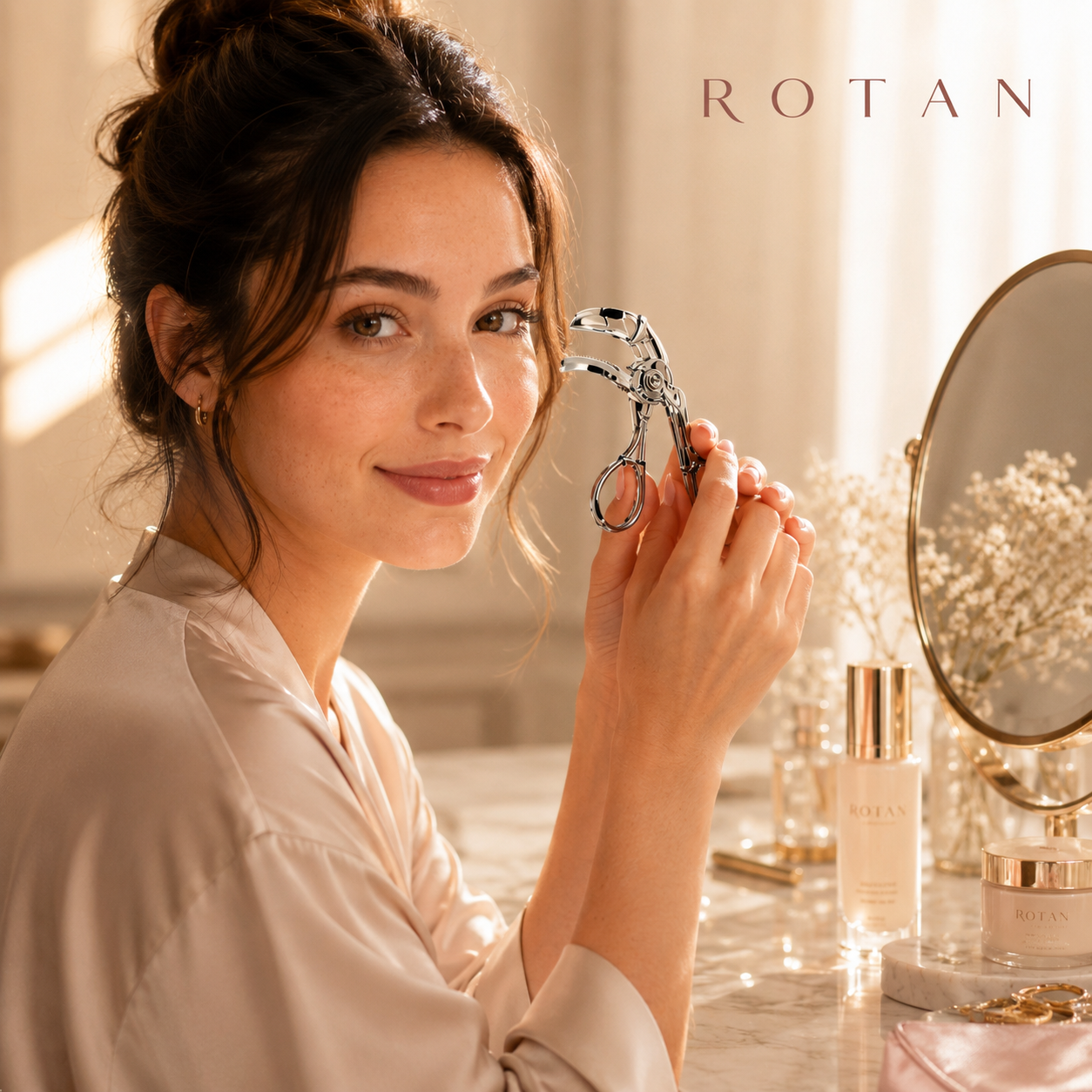 ROTAN PRO Eyelash Curler with Built-In Comb