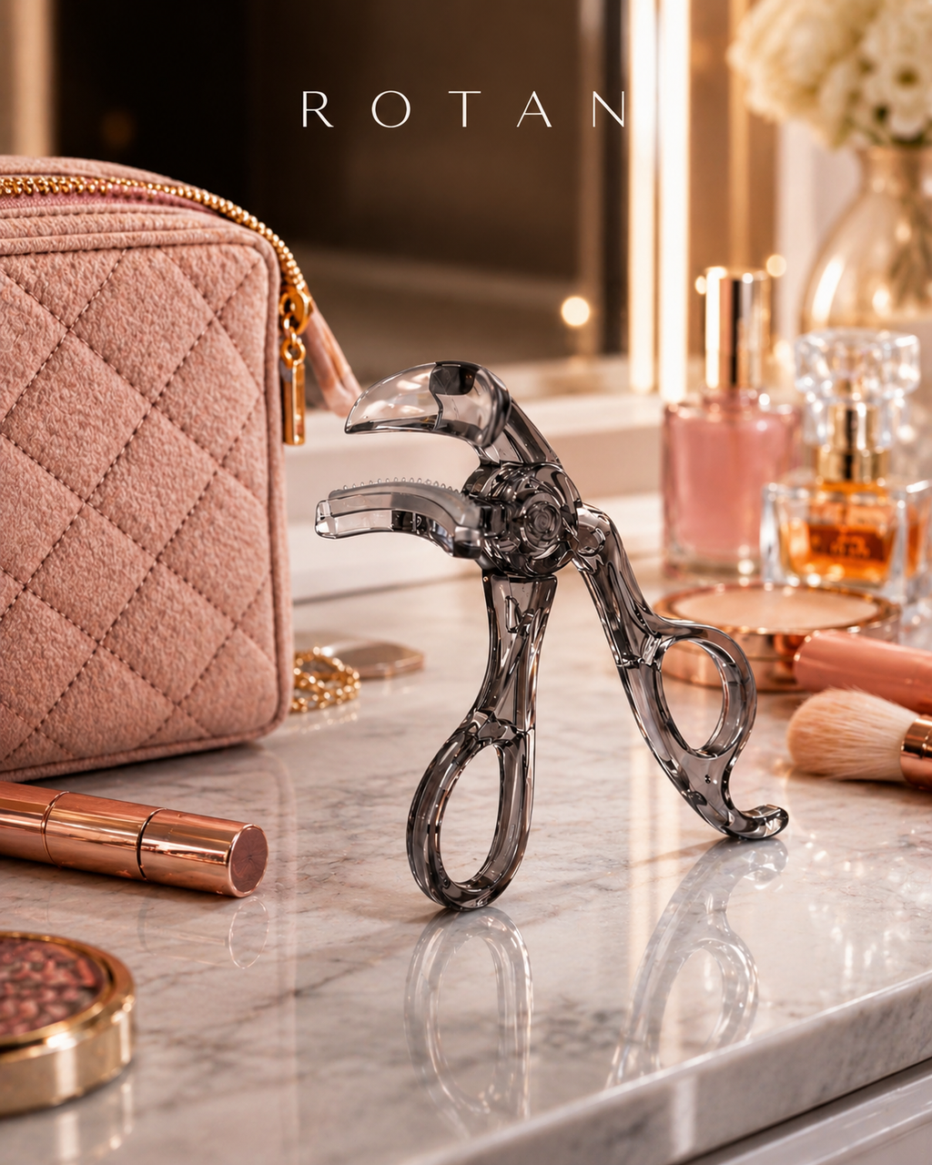 ROTAN PRO Eyelash Curler with Built-In Comb