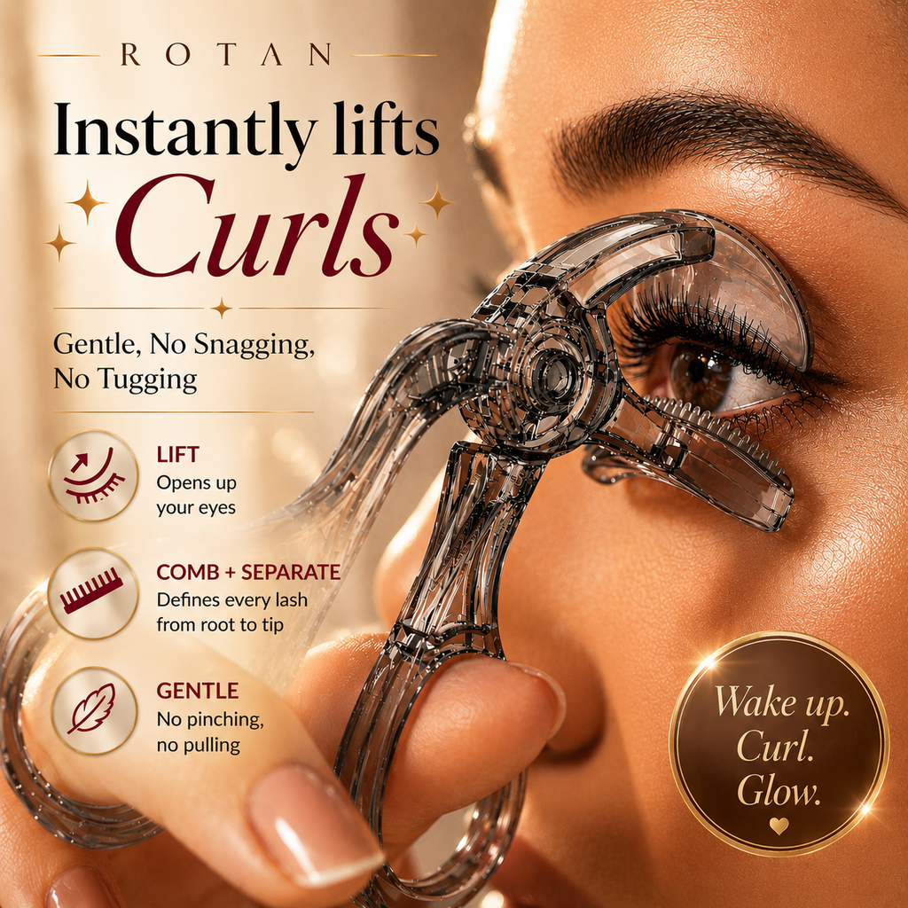 ROTAN PRO Eyelash Curler with Built-In Comb