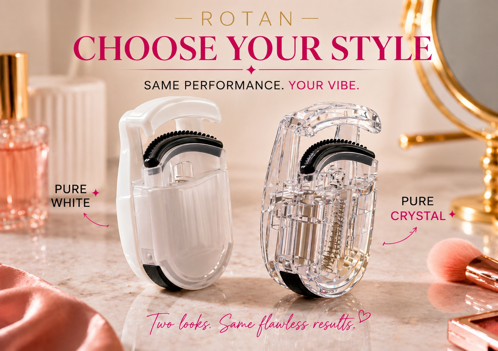 ROTAN Mini Eyelash Curler with Built-In Comb | Travel Lash Tool