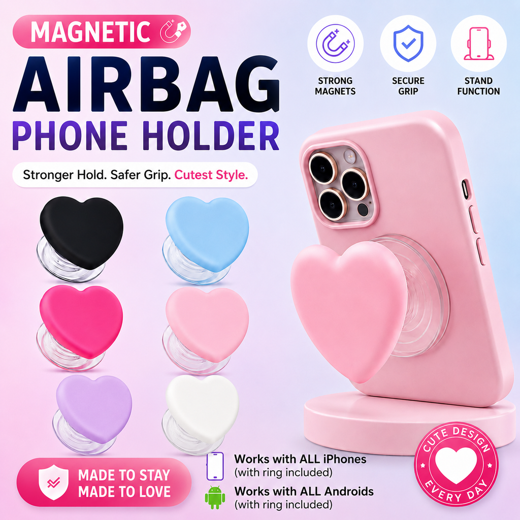 ROTAN Heart MagSafe Phone Grip | Cute Magnetic Phone Grip - Polar White