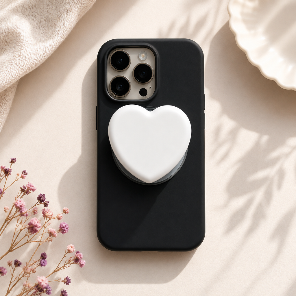 ROTAN Heart MagSafe Phone Grip | Cute Magnetic Phone Grip - Polar White