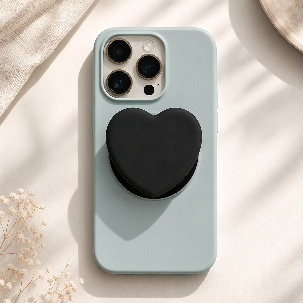 ROTAN Heart MagSafe Phone Grip | Cute Magnetic Phone Grip - Black
