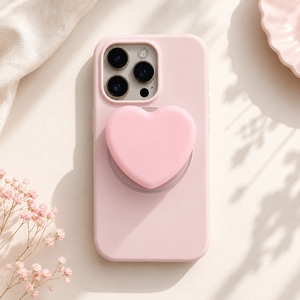ROTAN Heart MagSafe Phone Grip | Cute Magnetic Phone Grip - Blush Pink