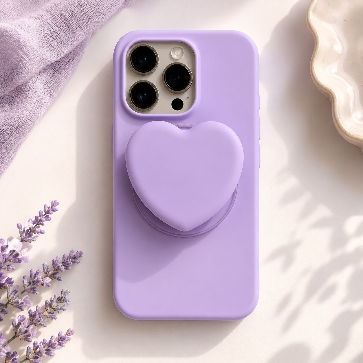 ROTAN Heart MagSafe Phone Grip | Cute Magnetic Phone Grip - Lavender