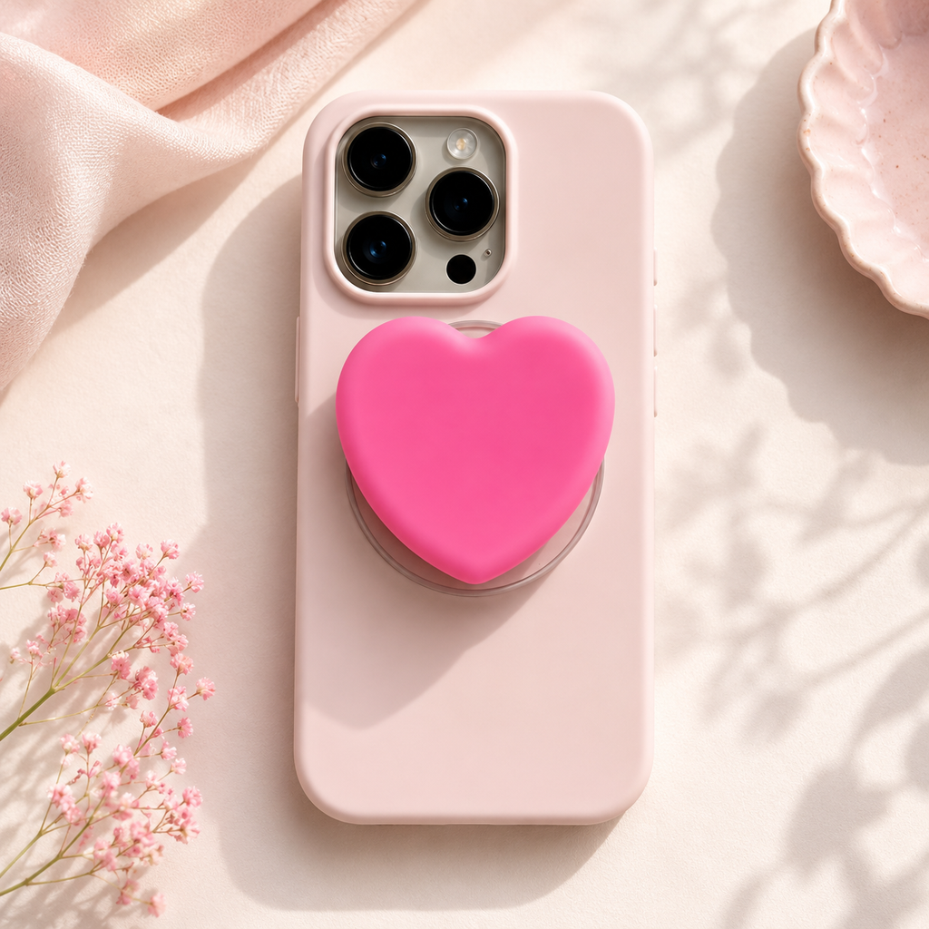 ROTAN Heart MagSafe Phone Grip | Cute Magnetic Phone Grip - Hot Pink