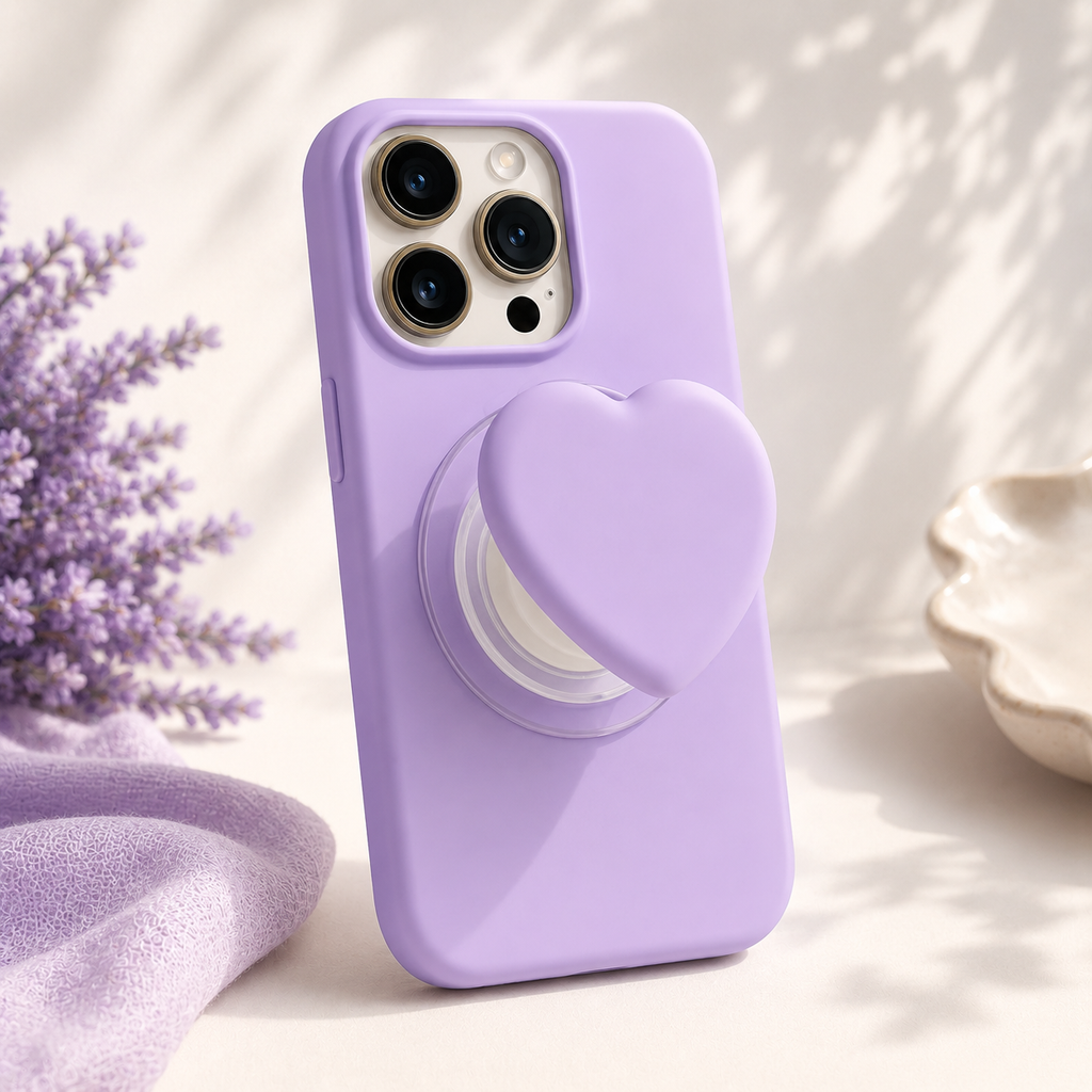 ROTAN Heart MagSafe Phone Grip | Cute Magnetic Phone Grip - Lavender
