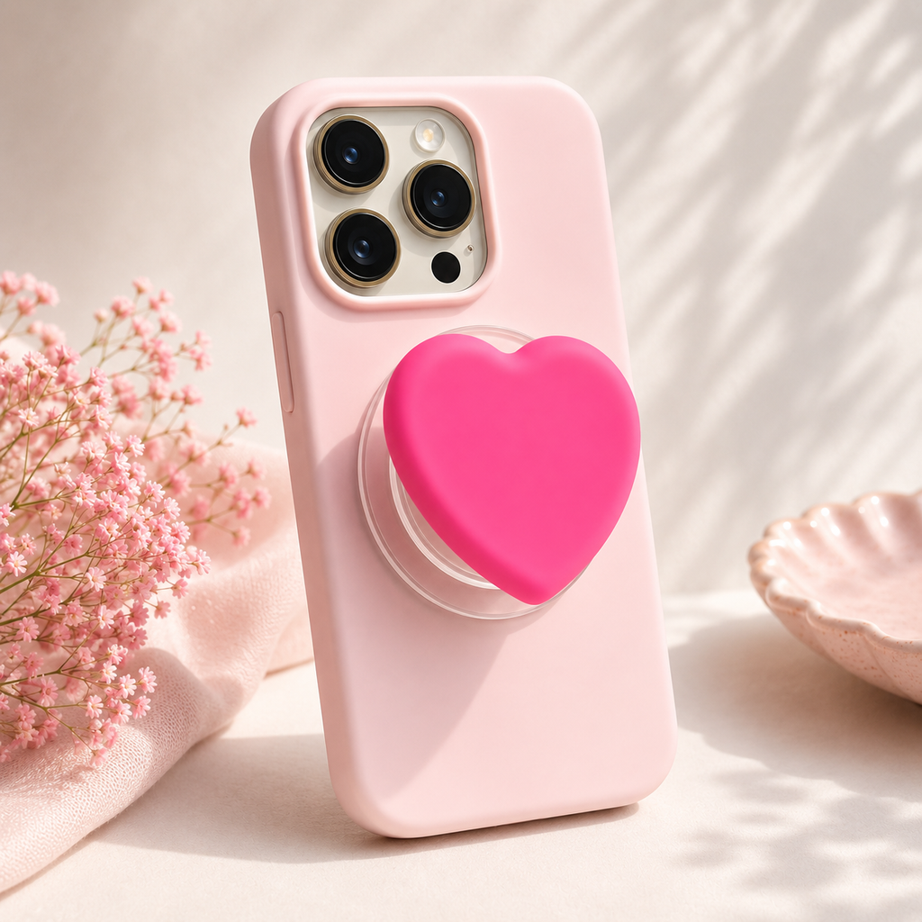 ROTAN Heart MagSafe Phone Grip | Cute Magnetic Phone Grip - Hot Pink