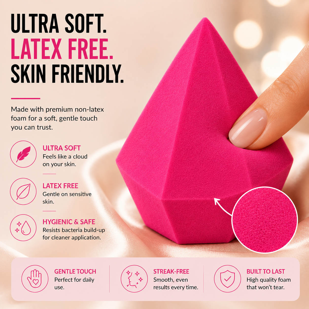 ROTAN Diamond Revolution Blender | Multi-Surface Makeup Sponge
