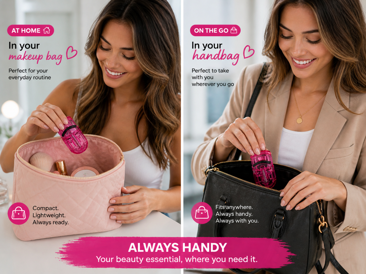 ROTAN Mini Lash Curler — Color Collection | Hot Pink