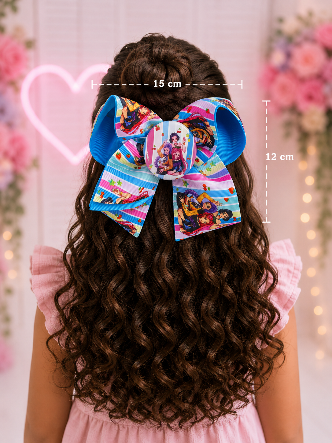 ROTAN Handmade Statement Hair Bow | Large Boutique Bow - Blue 2