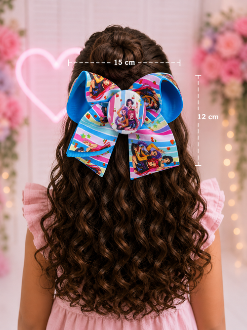 ROTAN Handmade Statement Hair Bow | Large Boutique Bow - Blue 2