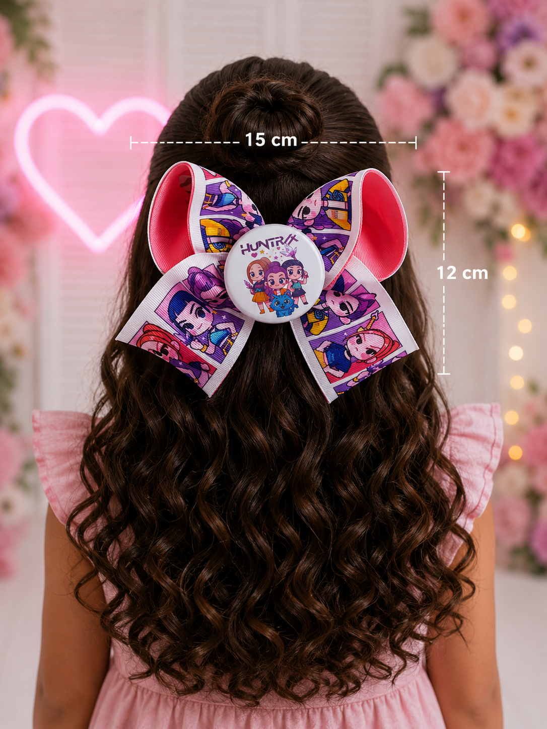 ROTAN Handmade Statement Hair Bow | Large Boutique Bow - Pink 2