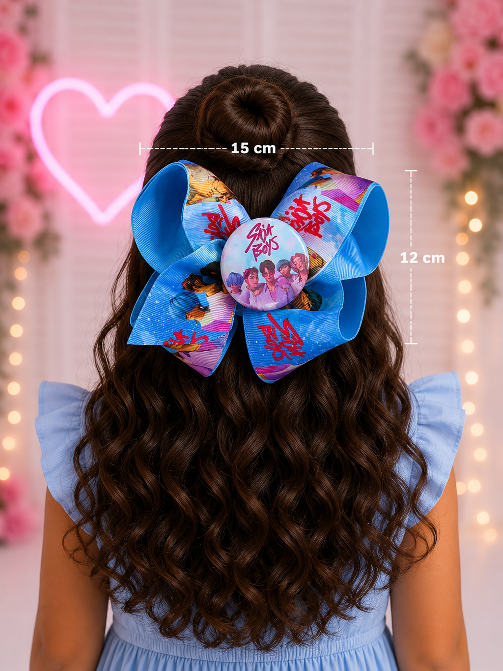 ROTAN Handmade Statement Hair Bow | Large Boutique Bow - Blue