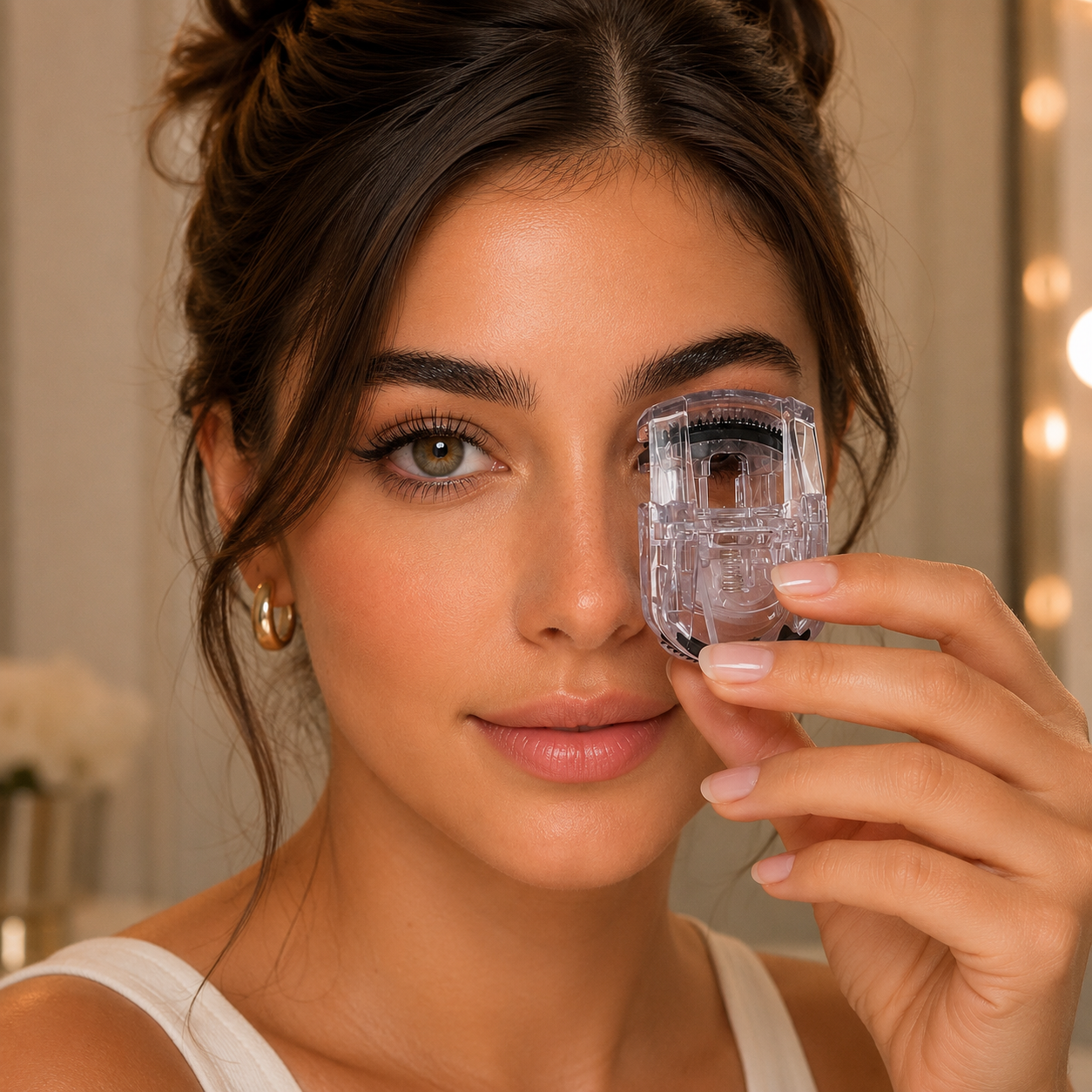 ROTAN Mini Eyelash Curler with Built-In Comb | Travel Lash Tool