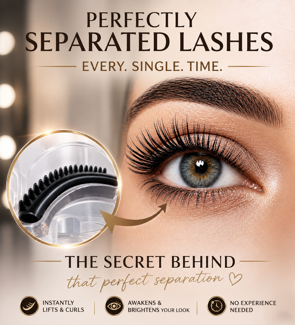 ROTAN Mini Eyelash Curler with Built-In Comb | Travel Lash Tool
