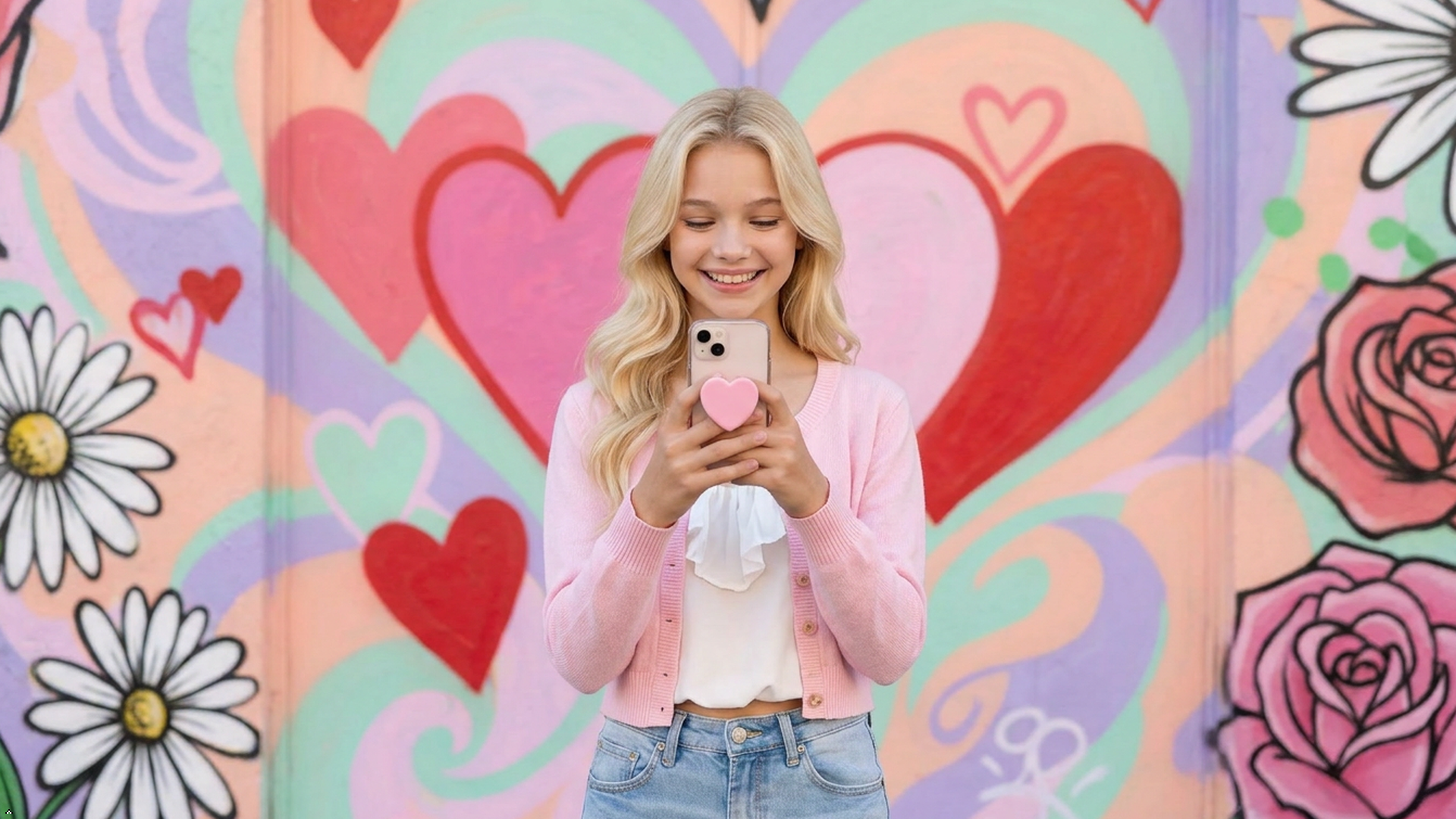 ROTAN Heart MagSafe Phone Grip | Cute Magnetic Phone Grip - Blush Pink